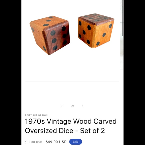 Vintage 1970’s oversized wooden dice 🎲 - Picture 4 of 4